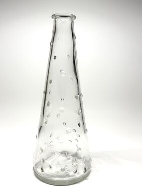 IKEA Bud Vase Emma Dafnäs Clear Glass Hobnail Bubble Retro Minimalist 7.25" high